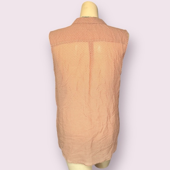 NWOT $375 ROBERT FRIEDMAN Silk Blend Pink and Brown Sheer Blouse - Picture 5 of 9